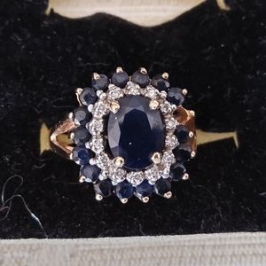 Blue and White Stimulated CZ Diamond